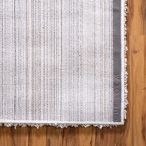 Unique Loom Solid Shag Collection Area Rug (4' 1" X 6' 1" Rectangle, Snow White) #TOP6