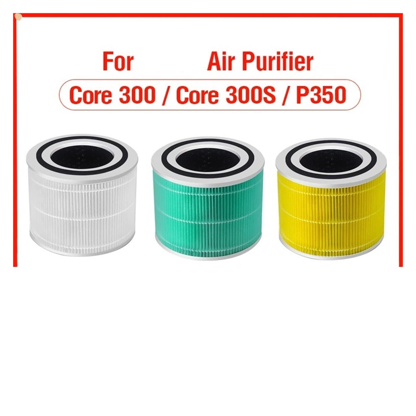 Filtro HEPA For Purificador De Aire, Compatible Con Levoit Core 300, 300S Y P350. Filtro De Carbón Activado For Purificador De Aire.(Green)