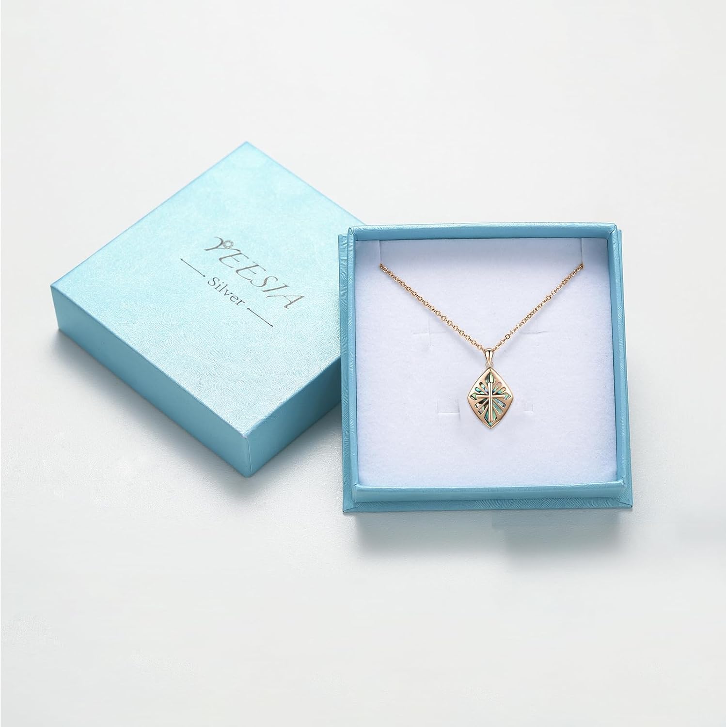 Cross Necklace for Women 925 Sterling Silver Abalone/Opal Shell Cross Pendant Necklace Religious Birthday Christmas Jewelry Gifts for Her