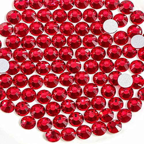 Image of Beadsland 2880pcs Flat Back Crystal Rhinestones Round Gems for Nail Art and Craft Glue Fix,Siam,SS16,3.8-4.0mm
