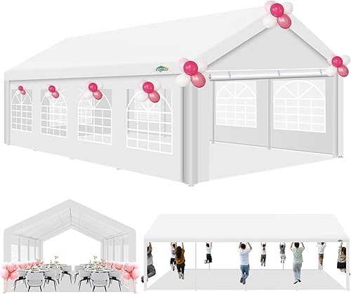 Miniatura 1 de COBIZI Tienda de campaña para fiestas de 13 x 26 pies, tienda de campaña resistente con paredes laterales extraíbles, gran tienda de campaña para