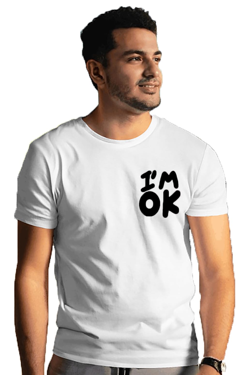 Aadya's Creation100% Cotton Tshirt with I'm OK Printed
