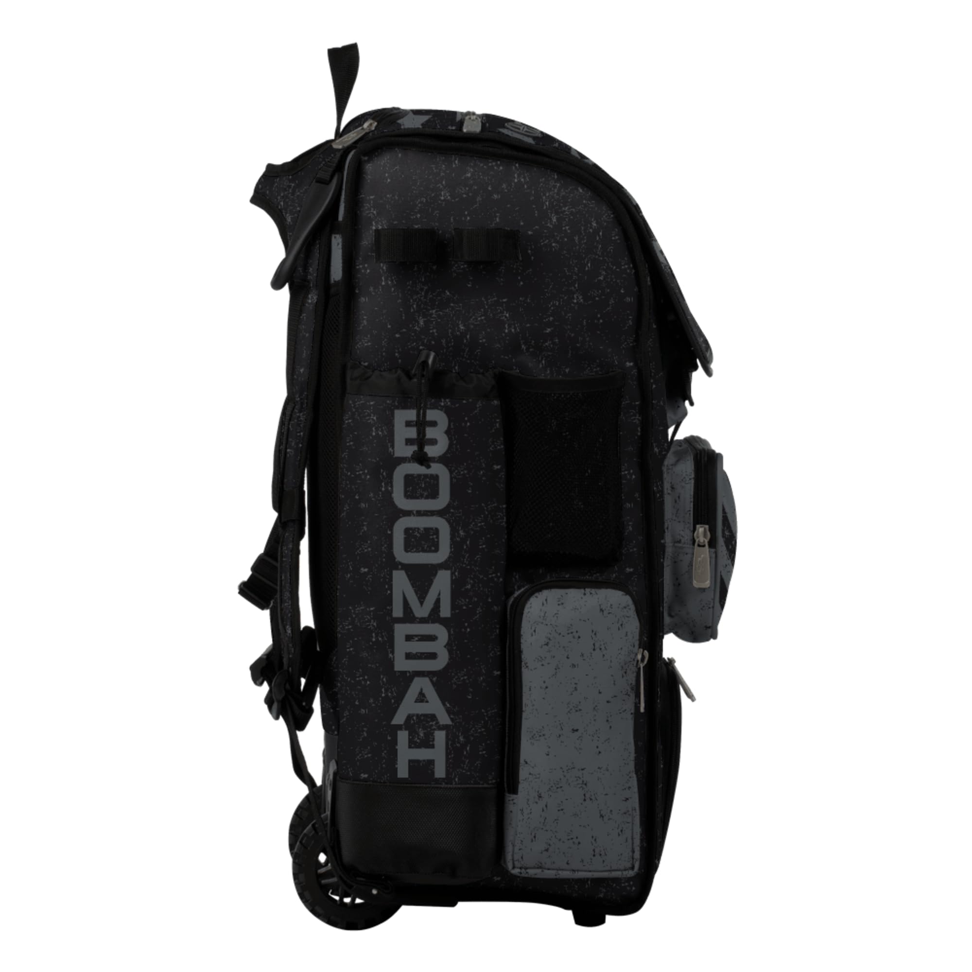 Boombah Superpack Hybrid Rolling Bat Bag - Wheeled & Backpack Version - USA Siege Charcoal/Black