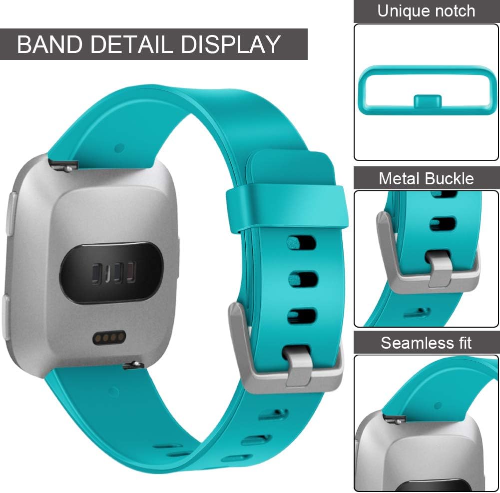 GEAK Sports Bands for Fitbit Versa/Fitbit Versa 2/Fitbit Versa Lite,Soft Waterproof Wristbands Accessories Compatible Fitbit Versa Smartwatch for Women Men,3 Pack Small Large