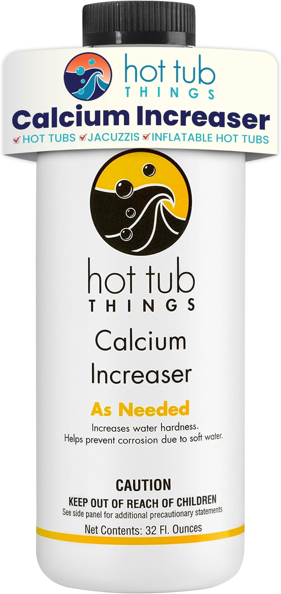 Calcium Increaser, Liquid Spa Water Hardness Booster for Hot Tub & Spa, Supports Equipment Longevity, Enhances Water Balance, Reduces Foam, Salt System Compatible, 32 oz