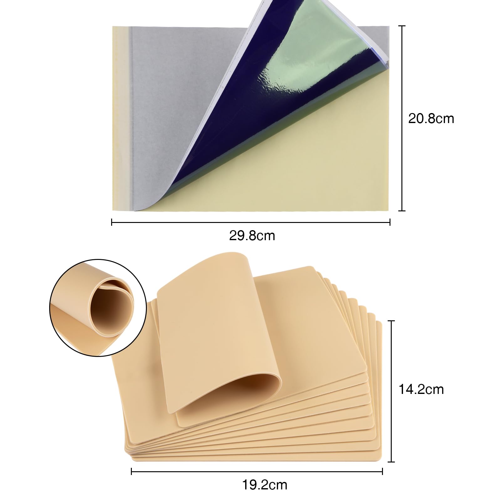 STIGMA Set de Papel de Transferencia para Tatuaje, 20 Hojas con 10 Pieles de Práctica Falsas, Suministros para Tatuadores TA523T211KIT