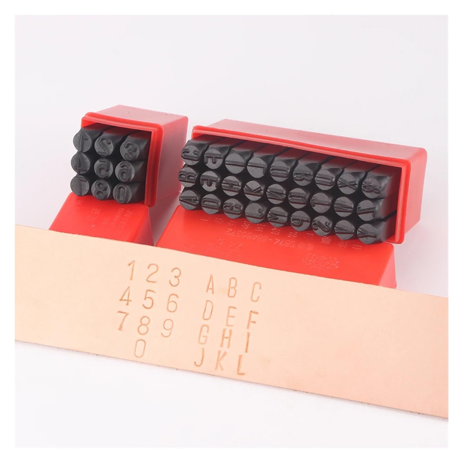 Juego de sellos con letras y números, Juego de sellos números y letras, kit punzonado estampado acero 8/10/12,5 mm(12.5mm Letters)