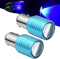 Vista 1 de Bombilla LED 1157 para motocicleta, luz estroboscópica azul con largo alcance, BAY15D 2057 2357 7528 1 LED de alta potencia con proyector