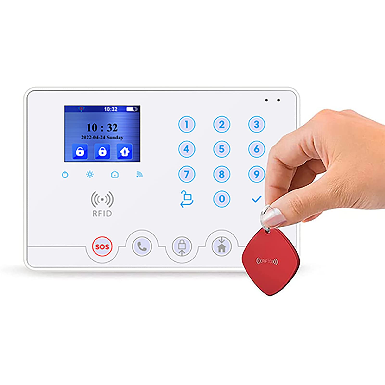Wolf Guard 4G + WiFi Sistema di allarme di sicurezza lo schermo LCD per casa, Costruito in italiano, sistema di sicurezza domestica che supporta l'APP Tuya Smart Life