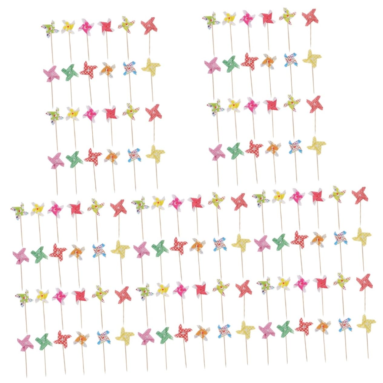 Cabilock 120 Pièces Décorations De Gâteaux Choix De Petit Gâteau Inserts De Moulin à Vent en Papier Gâteau De Mariage De Bébé Mini Rotatif Joyeux Anniversaire en Bois