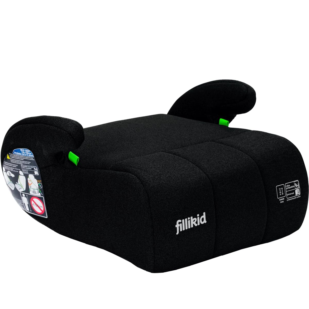 Kindersitzerhöhung Sitzerhöhung i-Size Norm Kinder 125 – 150 cm Auto Sitz ECE R129 (Schwarz)