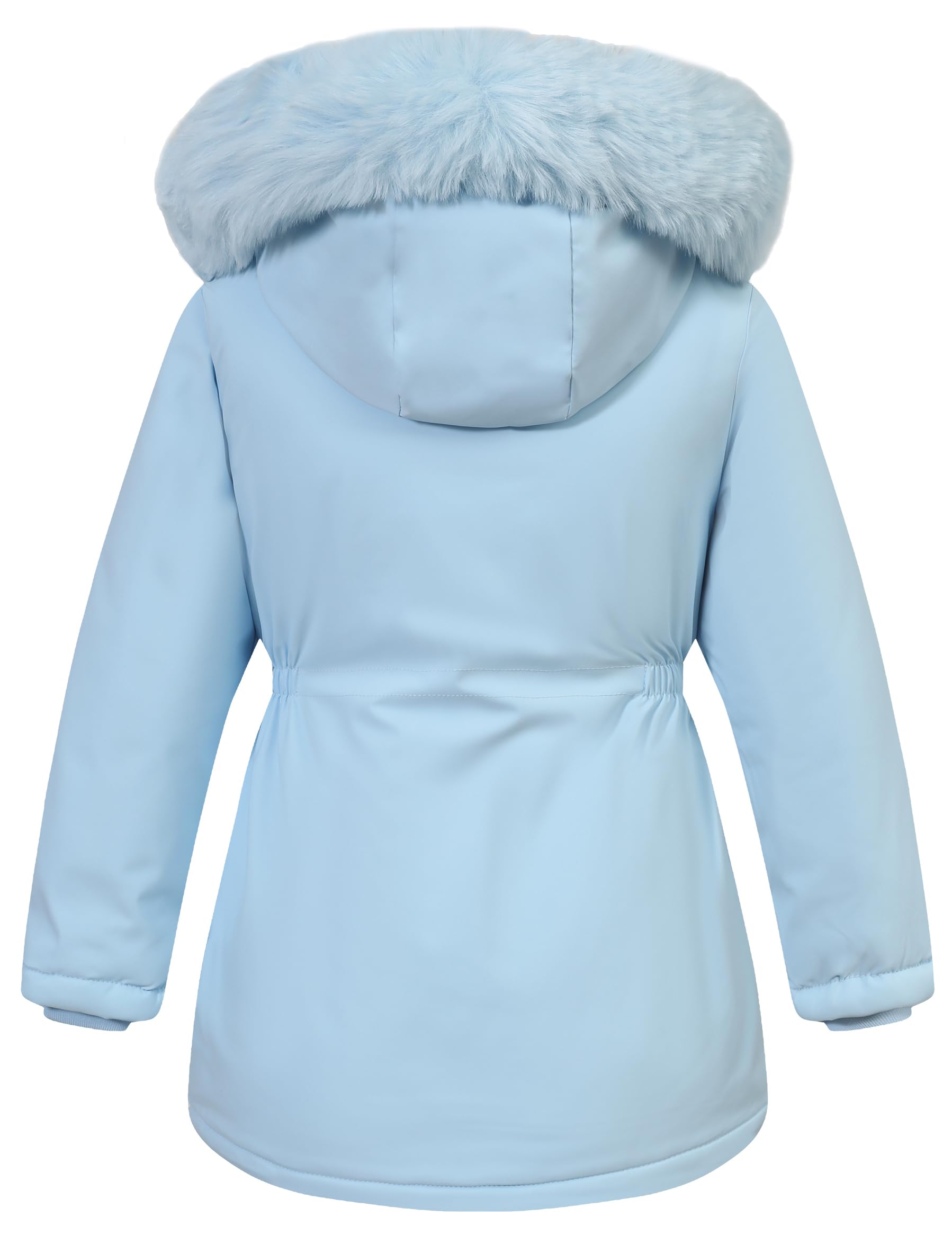 Wasserdichte Winterjacke für Mädchen, mit Fleece gefüttert, Kapuzenmantel, warm, isoliert, Parka für Schule und Spielen im Freien