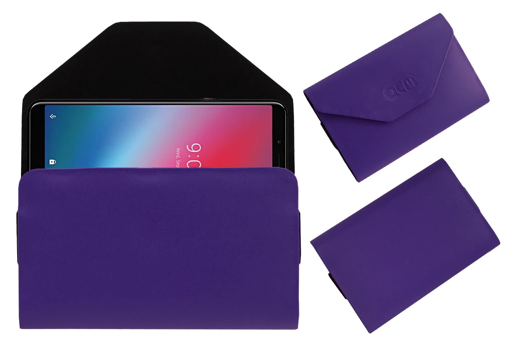 ACM Flip Case Compatible with Lava Z52 Mobile Purple | Premium Flap Pouch Leather Cover Purple-image-43
