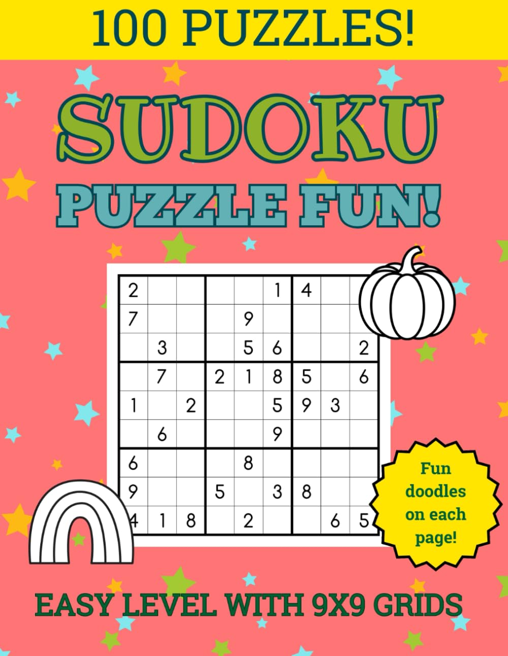 Sudoku Puzzle Book – Easy: Logic Puzzles with Creative Doodles for Relaxation