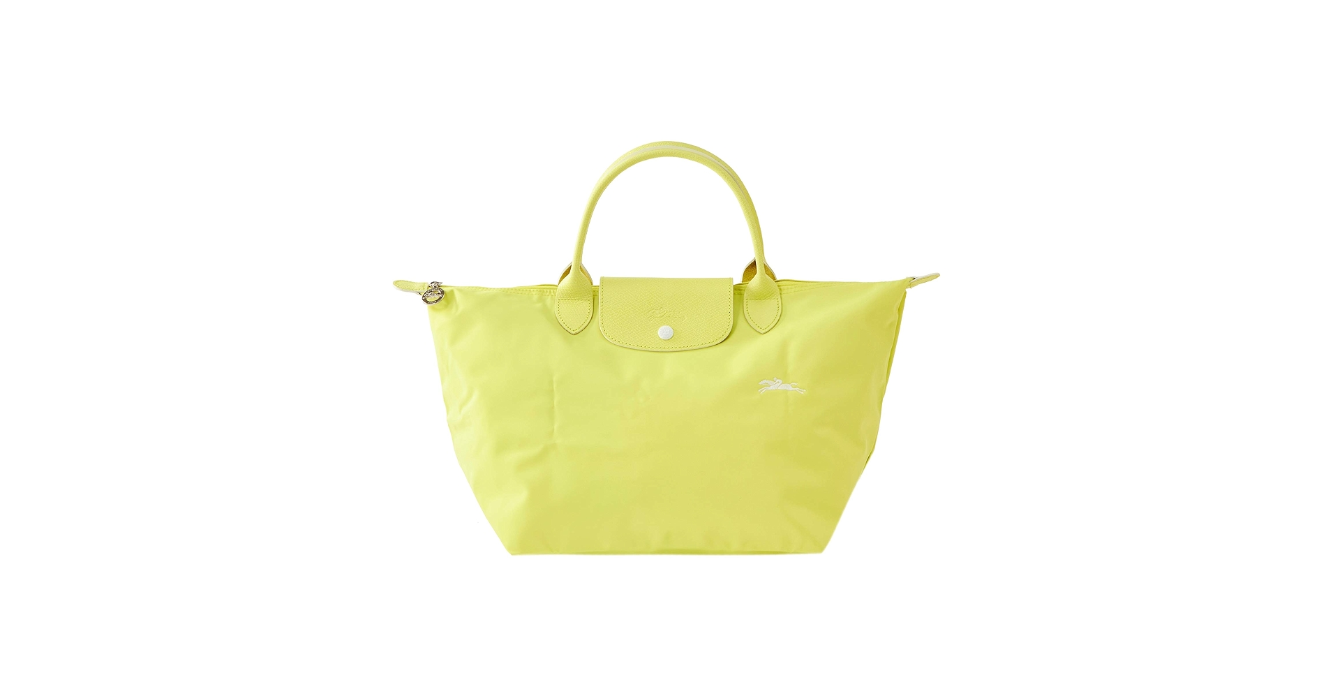 【美品】ロンシャン レザーチャーム イエロー Le Pliage Original キーリング イエローチック - レザー