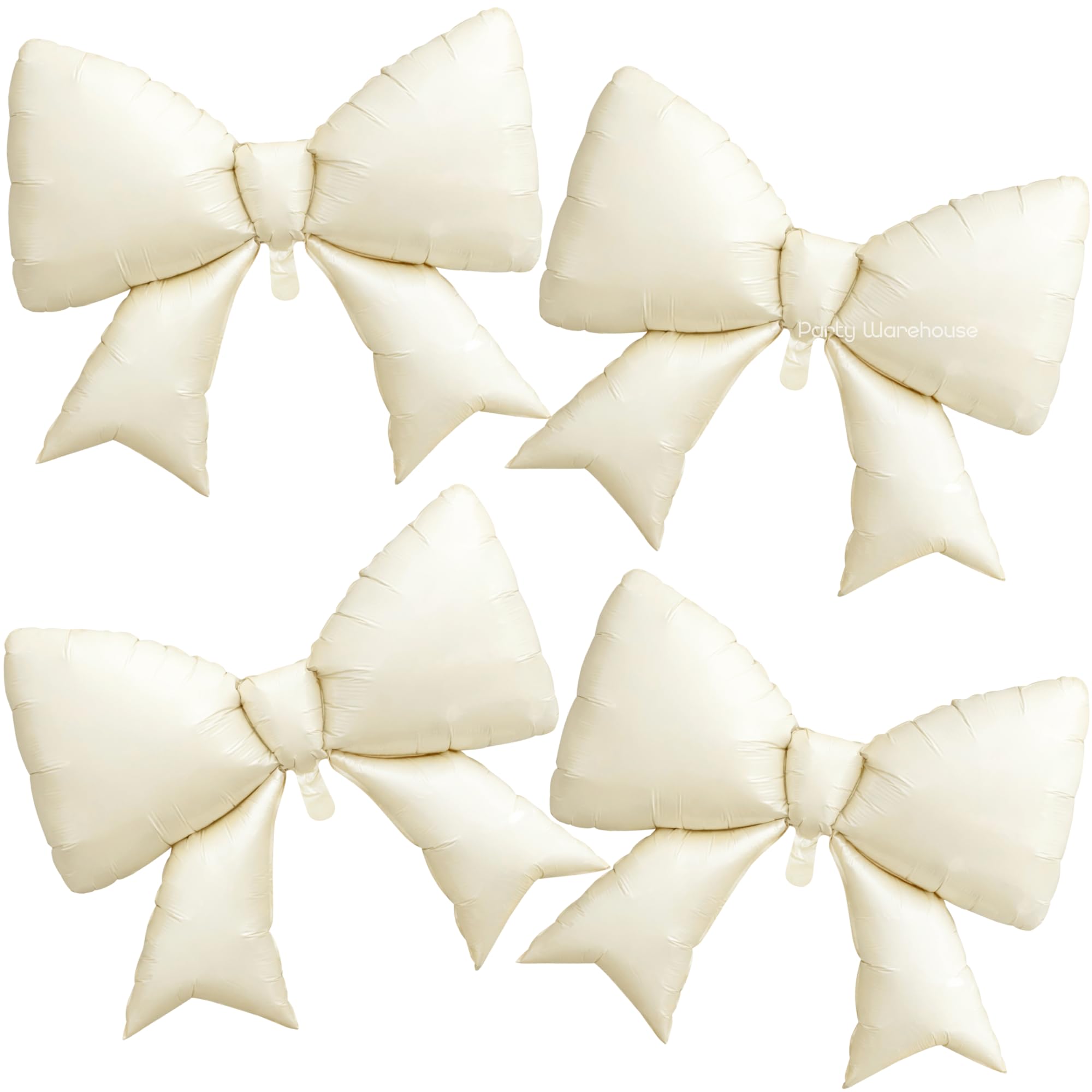 Party Warehouse Cream White Bow Foil Balloons for Decoration | Big Size Pastel Bow Balloon Set for Birthday, Baby Shower, Bridal Shower, Bachelorette/Bow Themed Party, Wedding, Anniversary - 4 Pcs-image-39