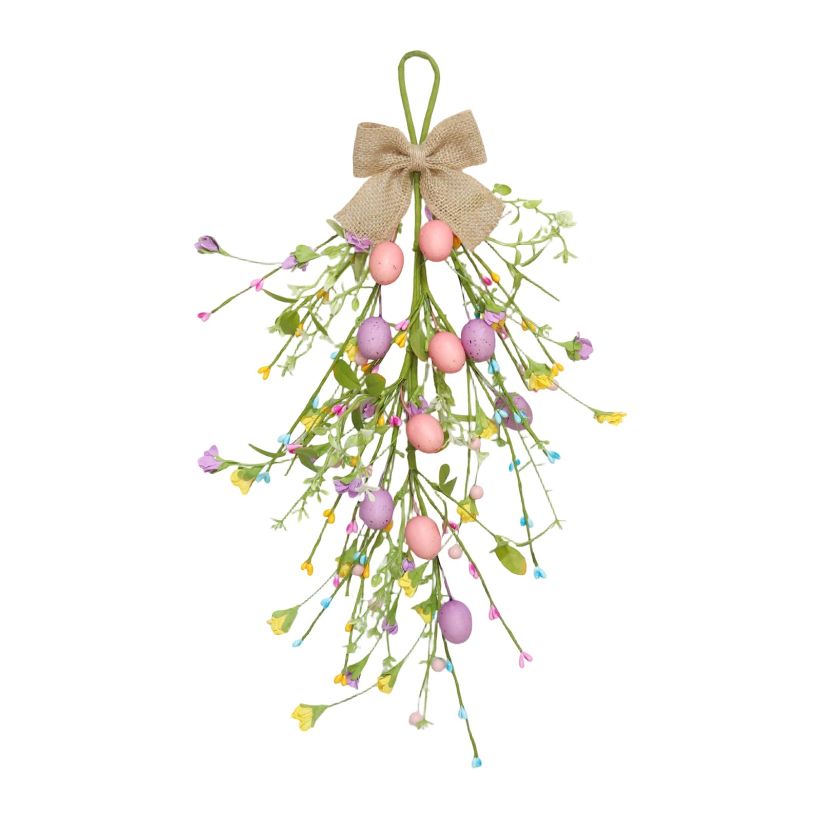Elnwnnkc Stretchable Easter Vine Decoration with Artificial Leaves for Party Hanging Accessory Holiday Hanging Wreath Spring Festival Decors