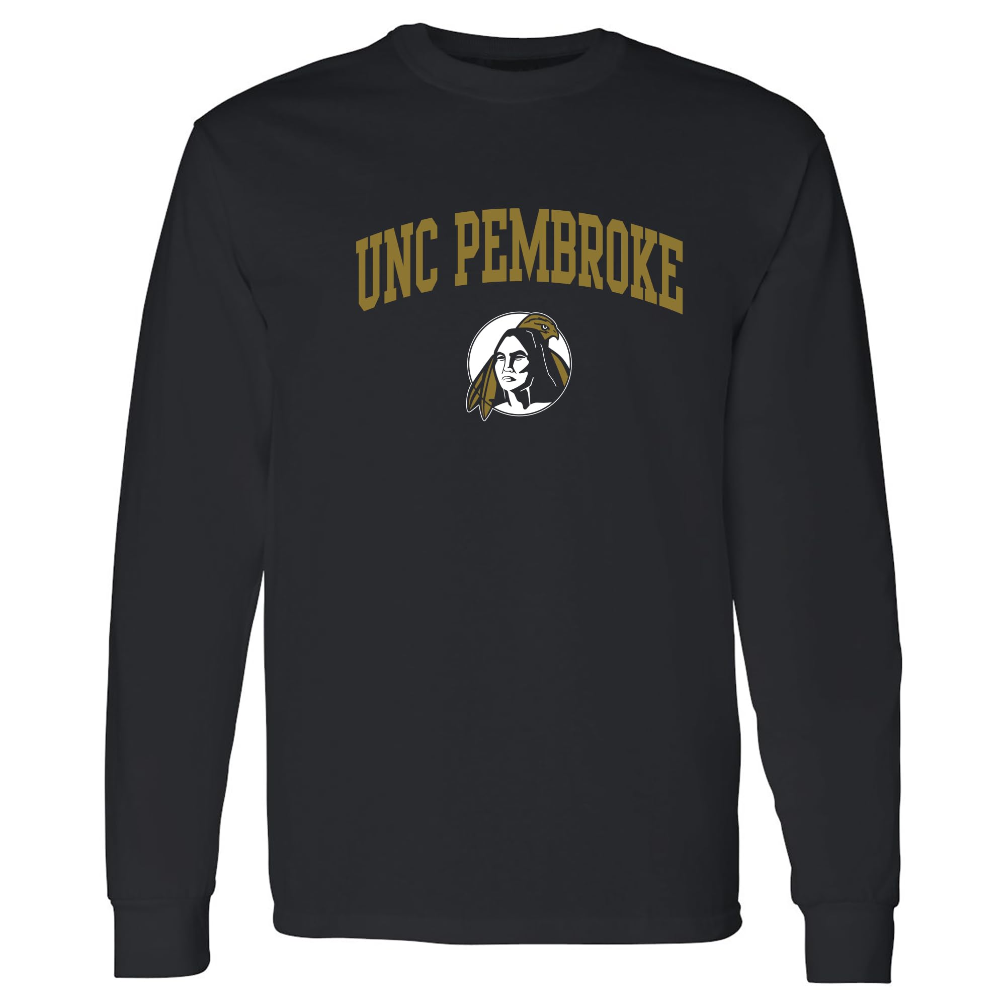 NCAA Officially Licensed College - University Team Color Arch Logo Long Sleeve, Unc Pembroke Braves Black, Medium — image 1