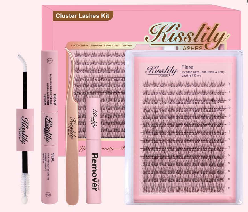 Flare Lashes With Invisible Band DiyNatural Eyelash Extension Kit Bond SealEyelash Glue and Lash Remover Beginner FriendlyIndividual Lashes Waterproof and Long lastingMakeup