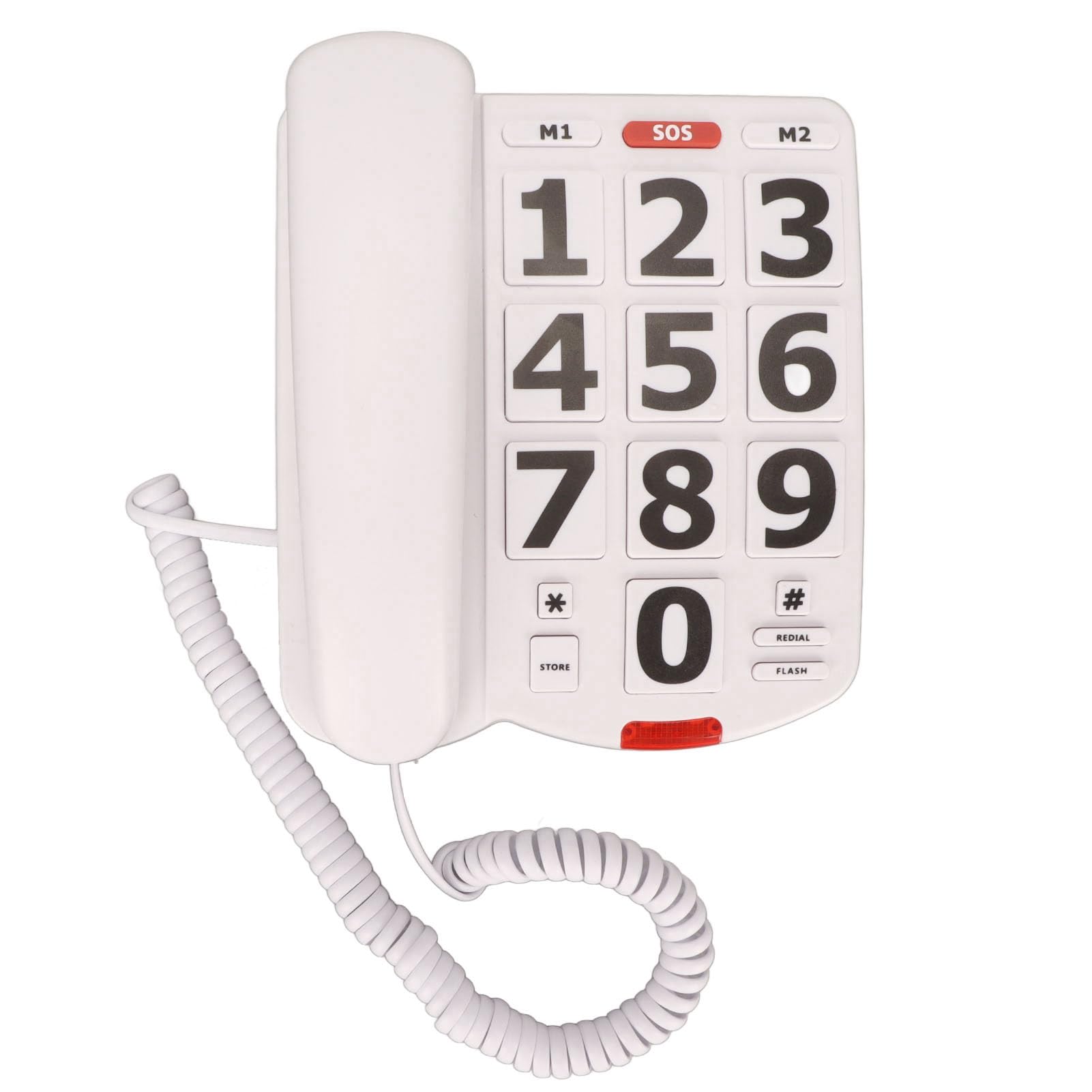 Yosoo Health Gear Telefono con Filo con Tasti Grandi, Telefono Fisso Amplificato per Anziani con Problemi di Udito con Volume Regolabile e Vivavoce