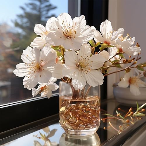 Miniatura 3 de 630 piedras preciosas de plástico de mármol plano acrílico ámbar para rellenos de jarrones de otoño, dispersos de mesa, manualidades, centros de