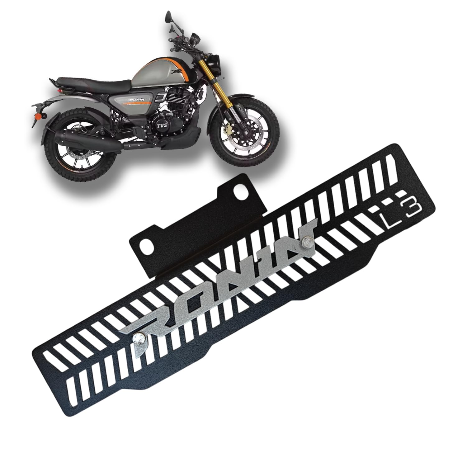 L3 MODZ TVS Ronin 225 Radiator Guard | Heavy Duty Radiator Cover Grill | High Air Flow Protector | Rust Resistant Metal Radiator Shield Silver-image-5