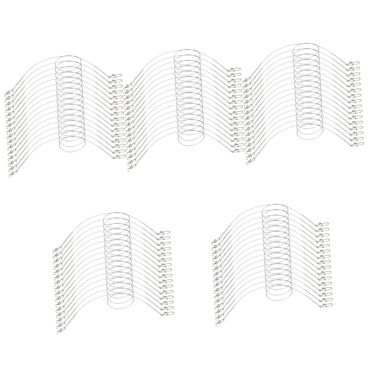 INOOMP 5sets Sturdy Fishing Wire 100 Professional Fishing Leader Strings Swivels Saltwater Accessories 24pcs*5