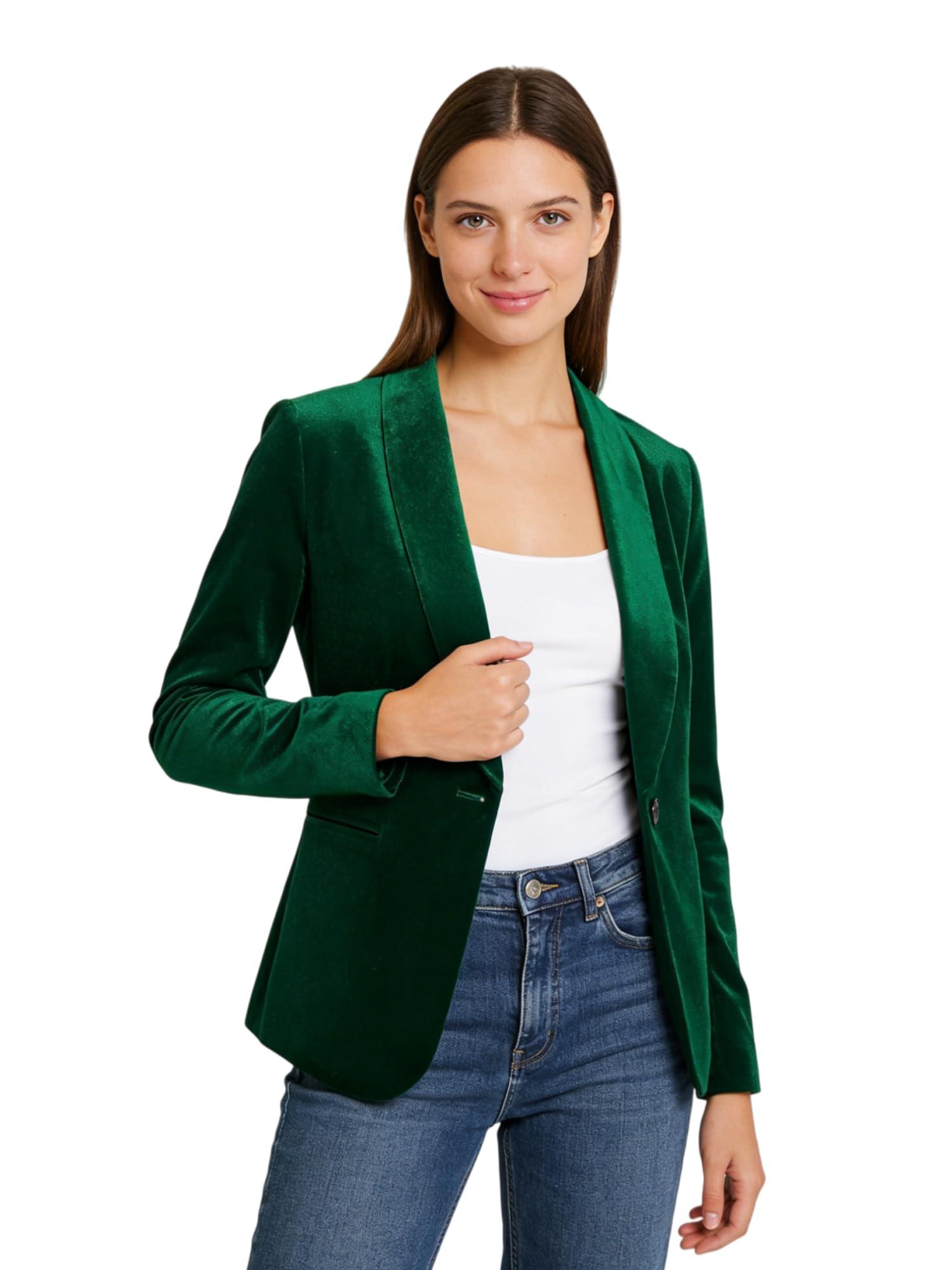 Women's Velvet Blazer Solid Shawl Collar Slim Fit Office Coat Wedding Tuxedo Christmas-image-46