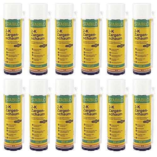Preisvergleich Produktbild 12x Stabilo 2-K Zargenschaum B2 Adapterschaum Schnellschaum Bauschaum 400 ml