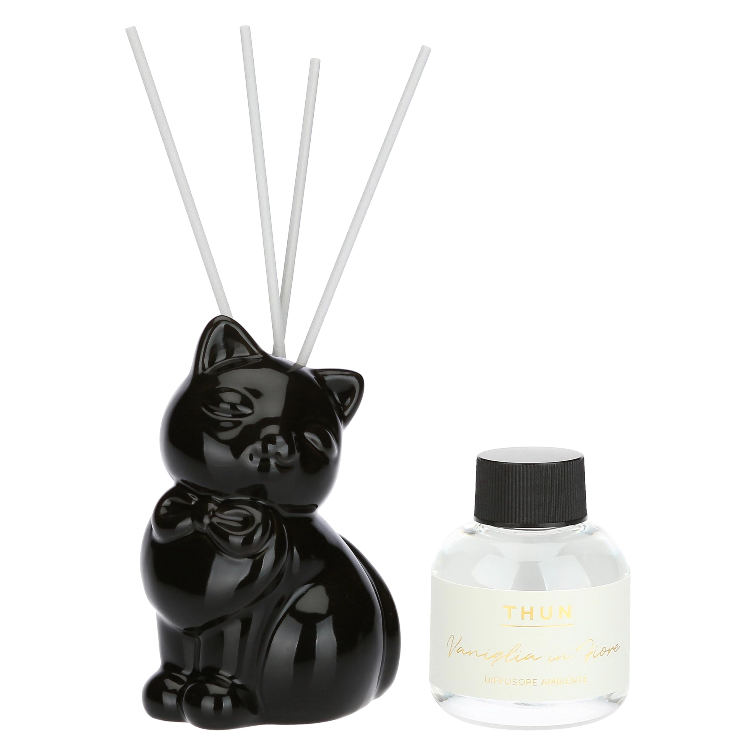 THUN Diffusore Aromatico Gatto in Ceramica, 100 ml, 16x8x24 cm
