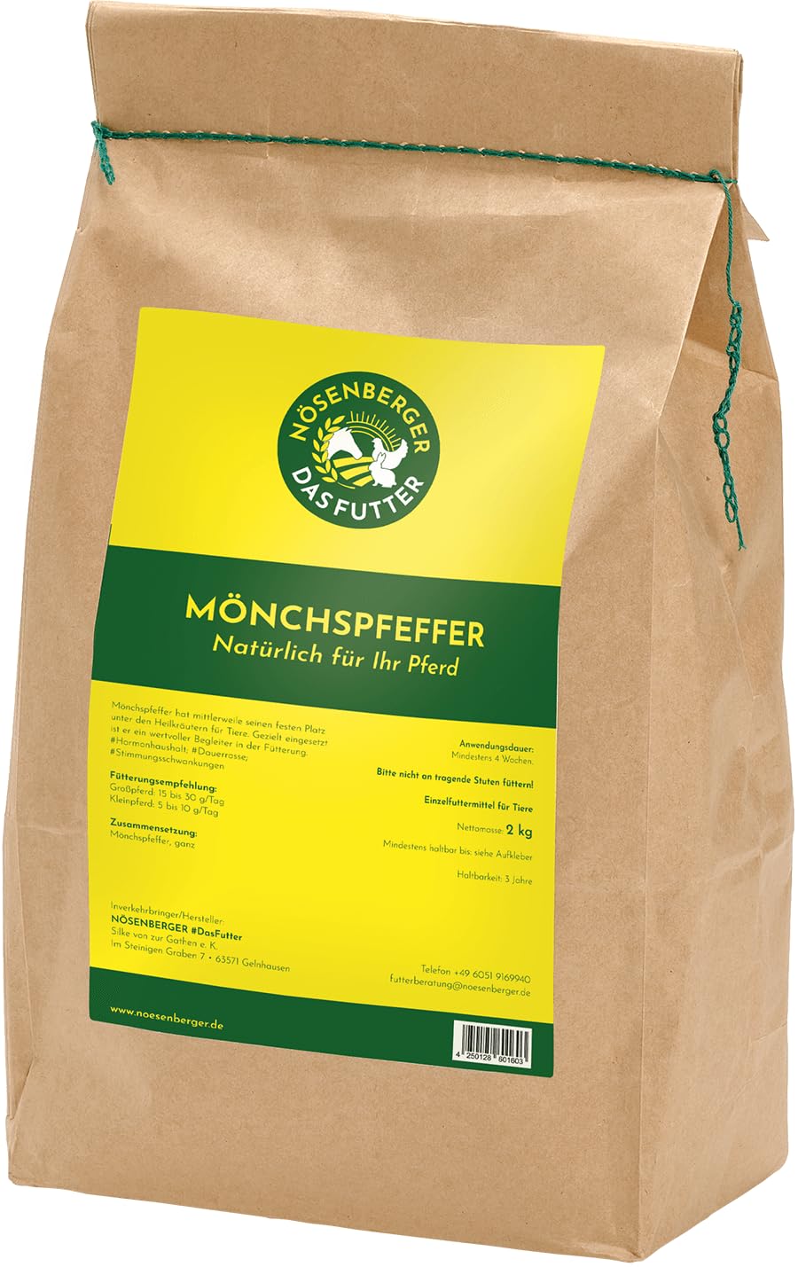 Mönchspfeffer | 2 kg | Einzelfuttermittel für Pferde | Empfohlene Karenzzeit von 48 h