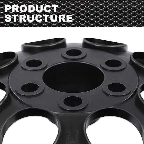 Miniatura 5 de Juego de 4 tapacubos de 10 pulgadas, color negro, compatibles con EZGO Club Car y Yamaha Golf Cart