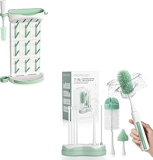 Momcozy DIY Larger Bottle Drying Rack for 18 Bottles 7 in 1 Electric Bottle Brush Kit