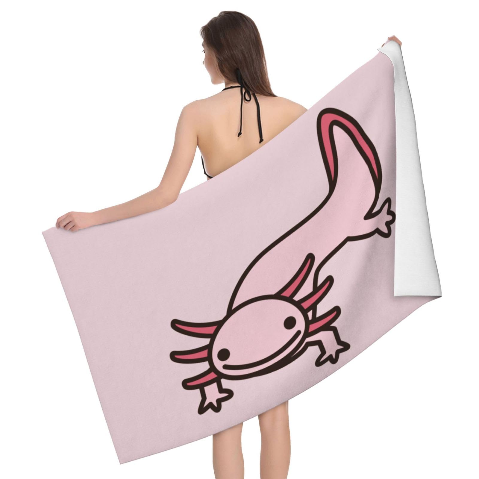 Amazon｜ウーパールーパー バスタオル 大判 吸水速乾 フェイス