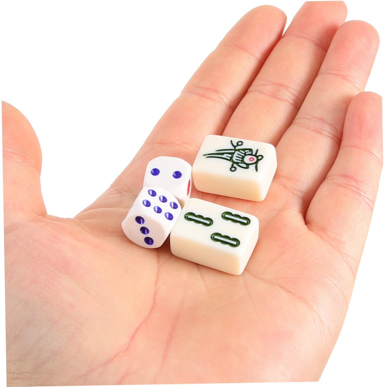 GALPADA Praktisches Chinesisches Mahjong Satz Kleiner Reise Tischspiel mit Melamin und PVC Tragbares Mahjongspiel für Indoor Freizeit und Gesellige Runden Zuhause