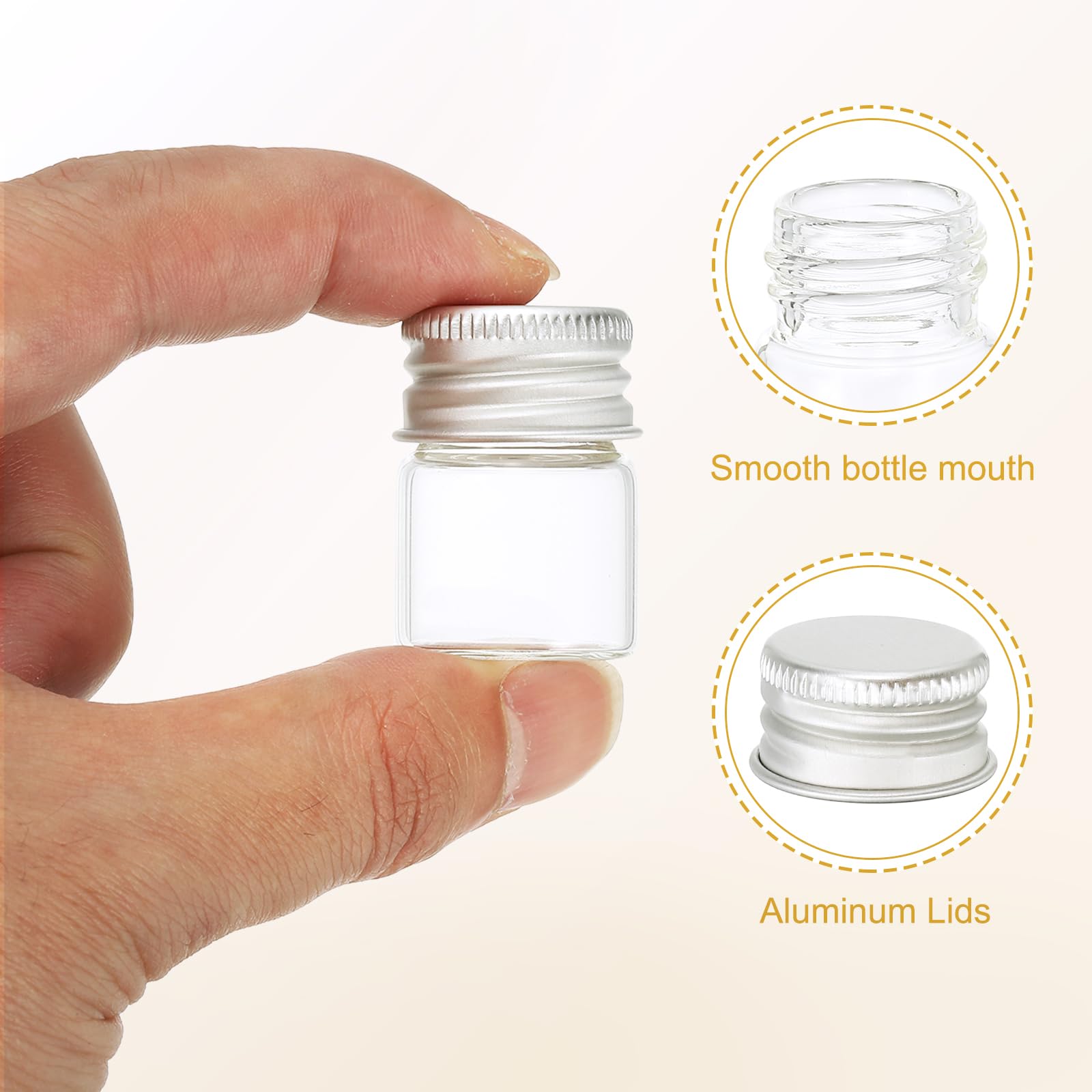 Amazon | PATIKIL 5ml 透明ガラスバイアル 100個 小さな液体サンプル