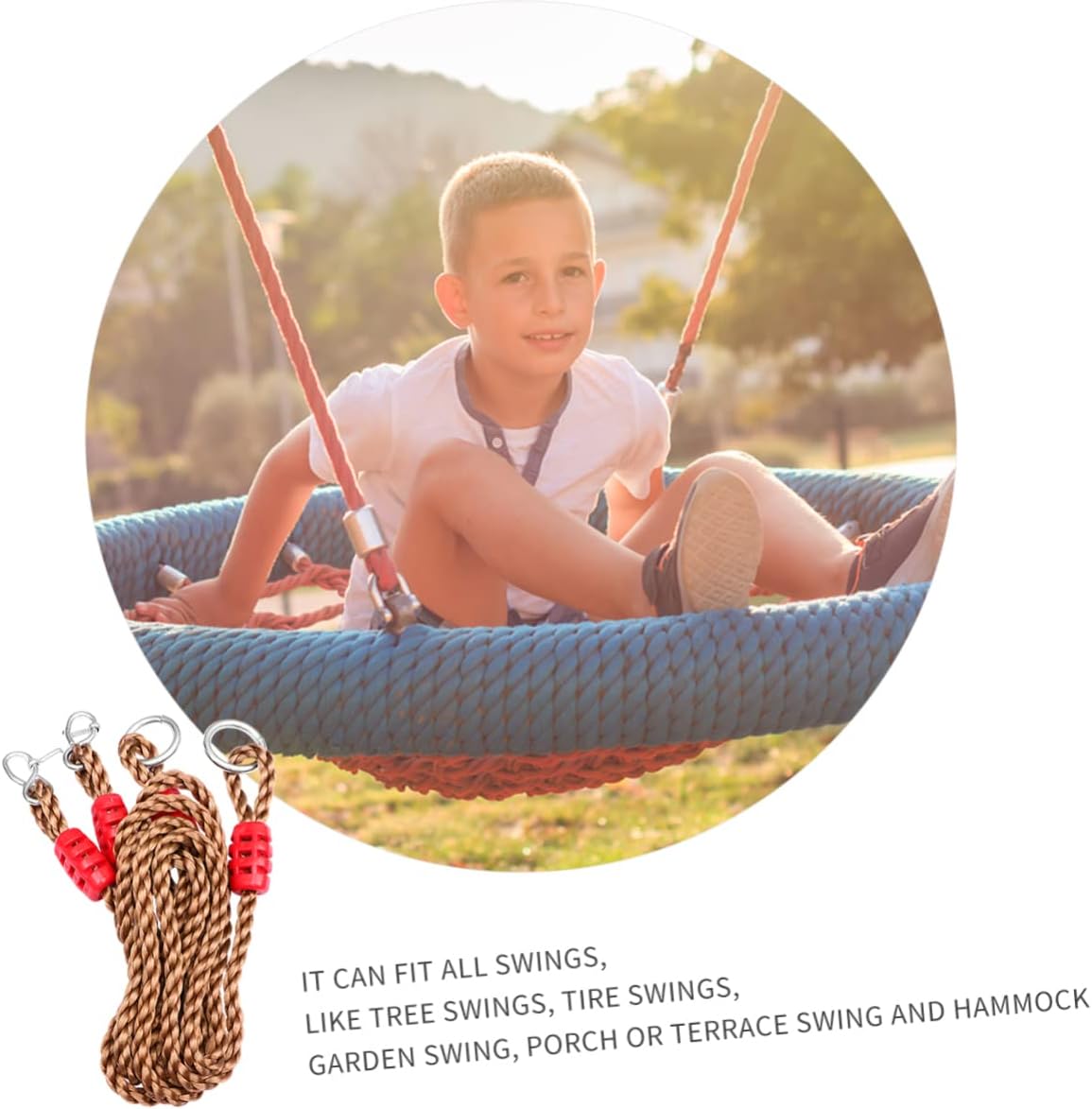 6pcs Swing Straps Adjustable Swing Ropes Outdoor Straps for Tree Random Color