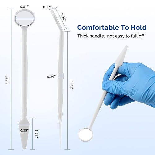 Miniatura 5 de JMU 2200 espejos dentales desechables para examen bucal, espejos de dientes orales, empaquetados individualmente (100 unidadespaquete, 22 por caja)