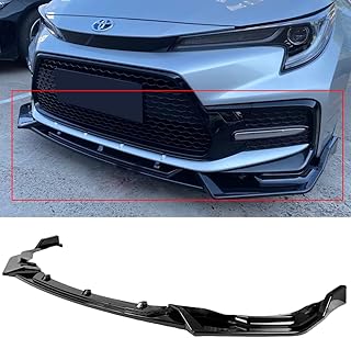 FITS 2020-2021 TOYOTA COROLLA SEDAN SE/XSE GLOSSY BLACK V STYLE FRONT BUMPER LIP