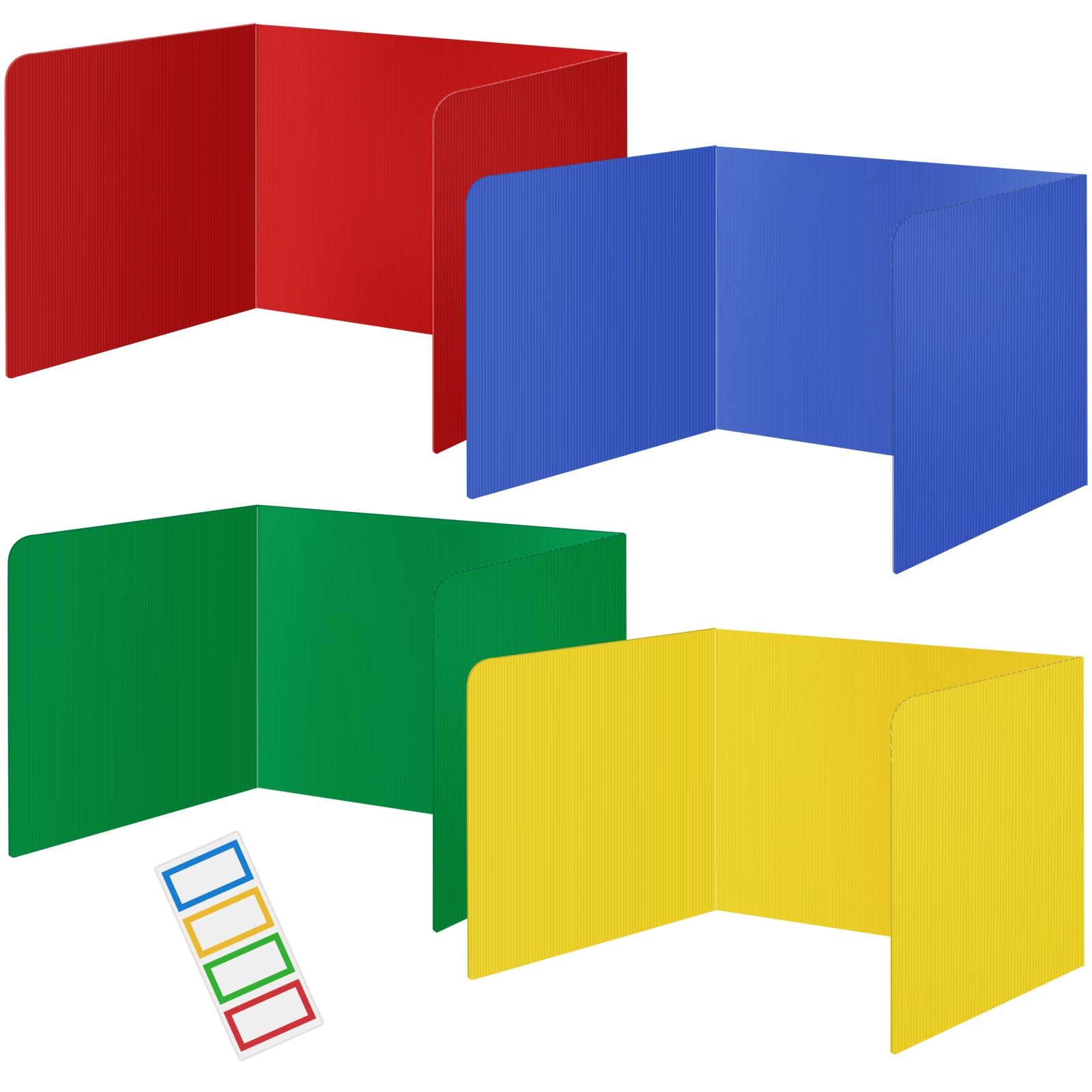 Confezione da 4 divisori colorati per studenti, robusti e impermeabili, facili da pulire, scudi per la privacy per aule e insegnanti, ideali per edning