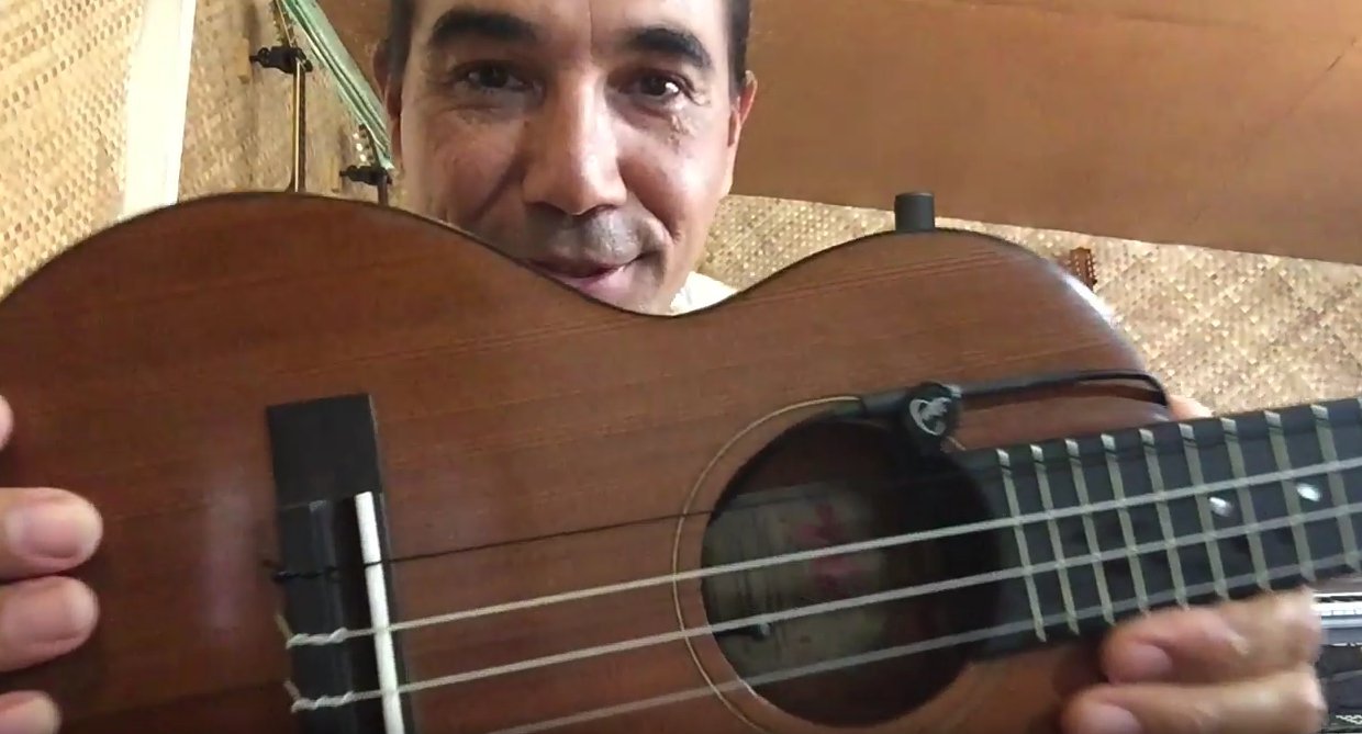 The Feather Pineapple Ukelele Pickup with Flexible Micro-Gooseneck by Myers Pickups