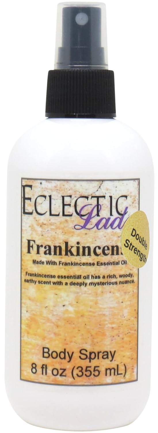 Eclectic Lady Frankincense Body Spray, Double Strength, 8 ounces, Body Mist for Women with Clean, Light & Gentle Fragrance, Cologne with Soft, Subtle Aroma For Daily Use