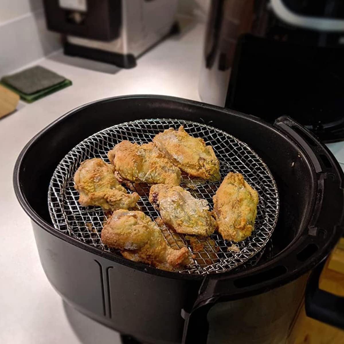 NIHUIFDPY 3-Tier Stackable Air Fryer Rack for Ninja, 7.8 inch 20cm Round 304 Stainless Steel Dehydrator Stand & Multi-Layer Roasting Tray, Dishwasher Safe Accessories for Baking & Crisping — Amazon image 5