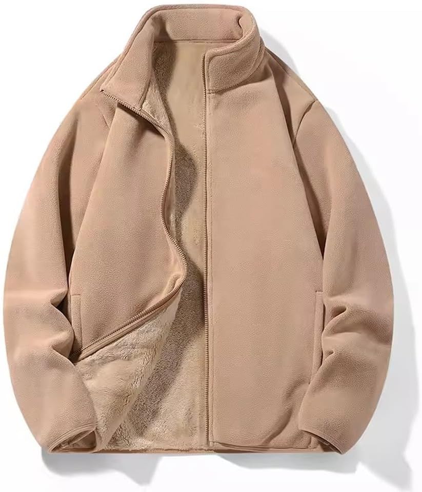 Women's Autumn Winter Plush thick Lamb Sweater, men's Clothing, Fleece Jacket(Cocoa Brown,2XL)