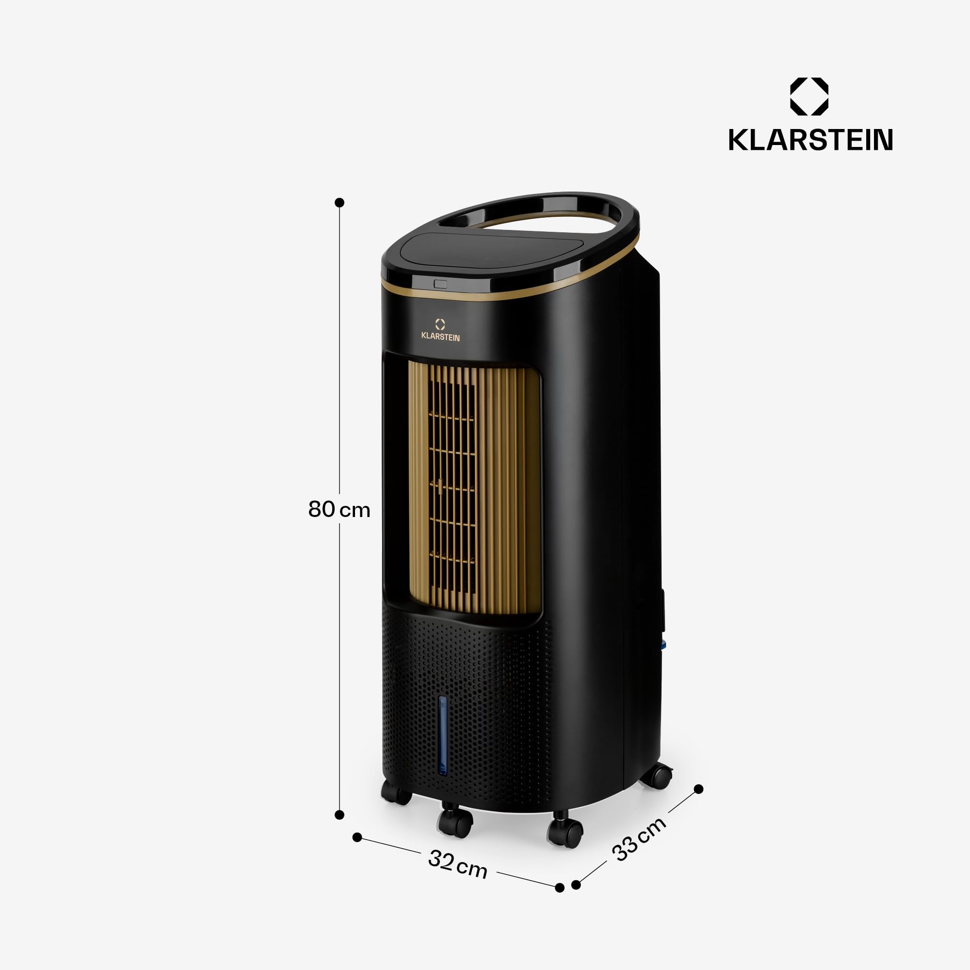 Klarstein Luftkühler mit Wasserkühlung, 4-in-1 Verdunstungskühler, Luftbefeuchter, Ventilator & Luftreiniger, Mobile Klimageräte, Luftkühler mit App-Steuerung & Nachtmodus, Leiser Air Cooler