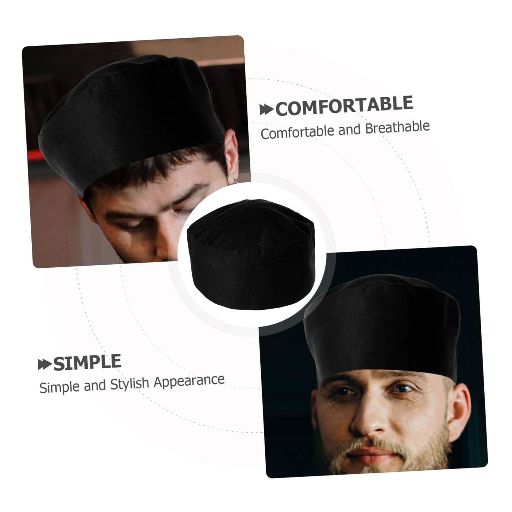 PACKOVE 5pezzi Cappello Da Cucina Unisex Traspirante Cappello Chef Giapponese Per Ristoranti e Servizio Design Elegante e Comfort Assoluto Confortevole e Assorbente Per Cuochi e Camerieri