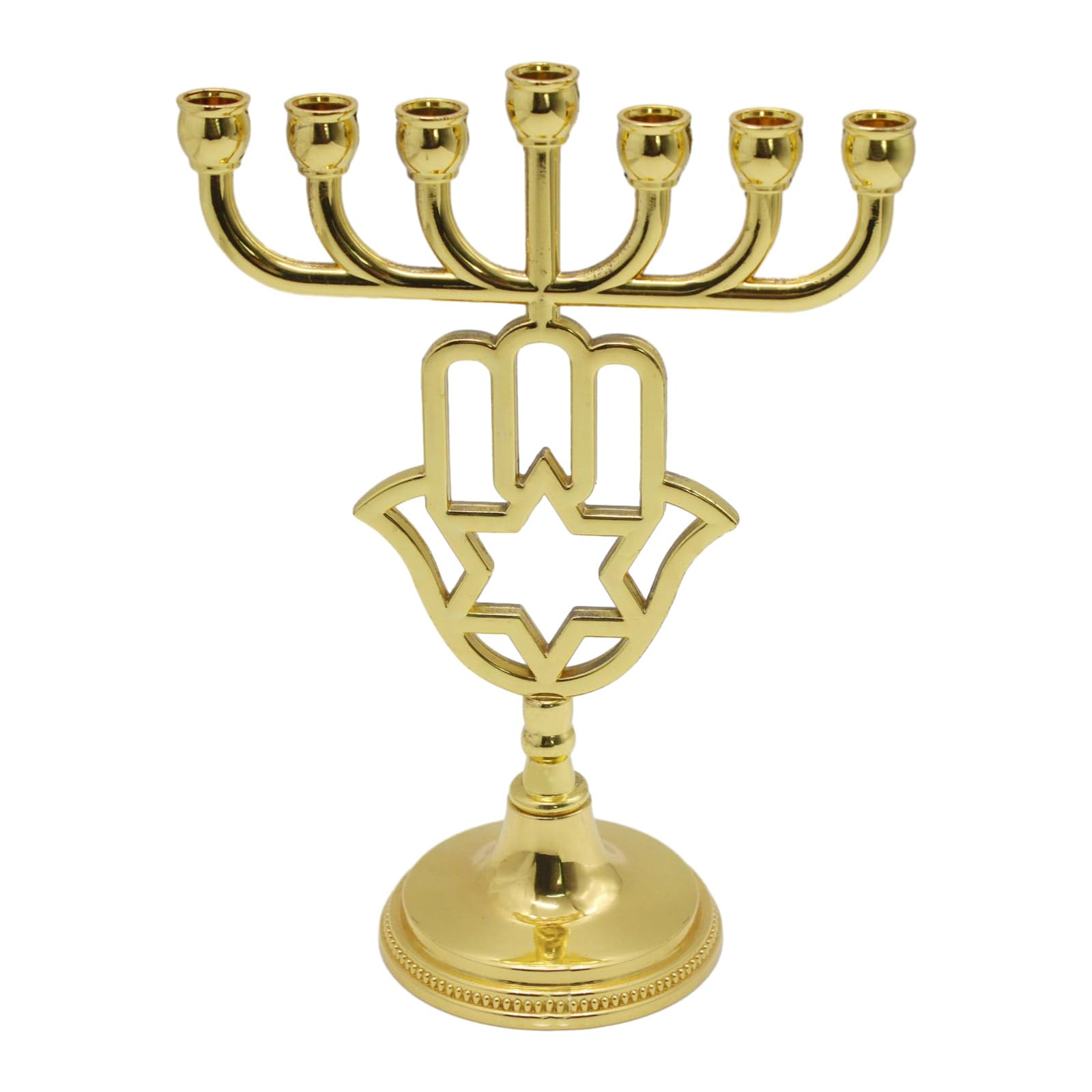 Contemporary Hanukkah Holder 7 Branch Candlesticks Holder Unique Pattern for Exquisites Workmanship Candlestick