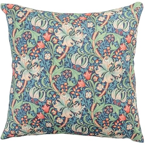 Linen Loft Golden Lily Cushion Cover in Sapphire Blue Cover