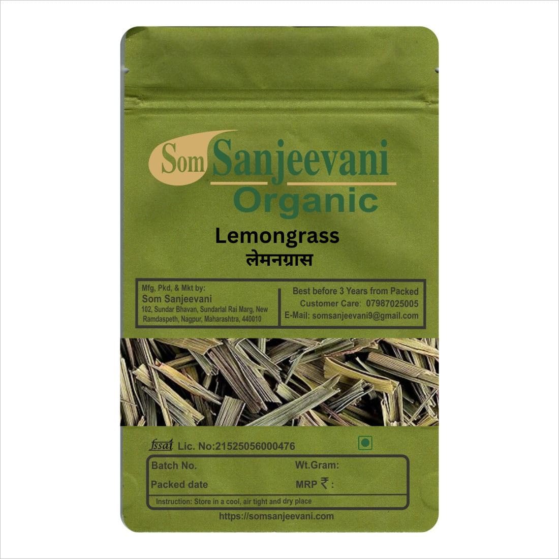 Som Sanjeevani Organic Lemongrass Sun Dried Leaves -200 G-Lemongrass supports healthy fat metabolism and promotes low-fat deposition-Pure- Natural -No Mixing -No Preservative-असली-image-19