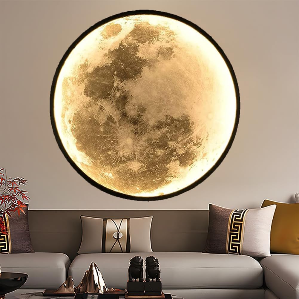 Lampada da parete a LED a forma di luna, dimmerabile, 3D, con interruttore e telecomando, per illuminazione interna della stanza dei bambini